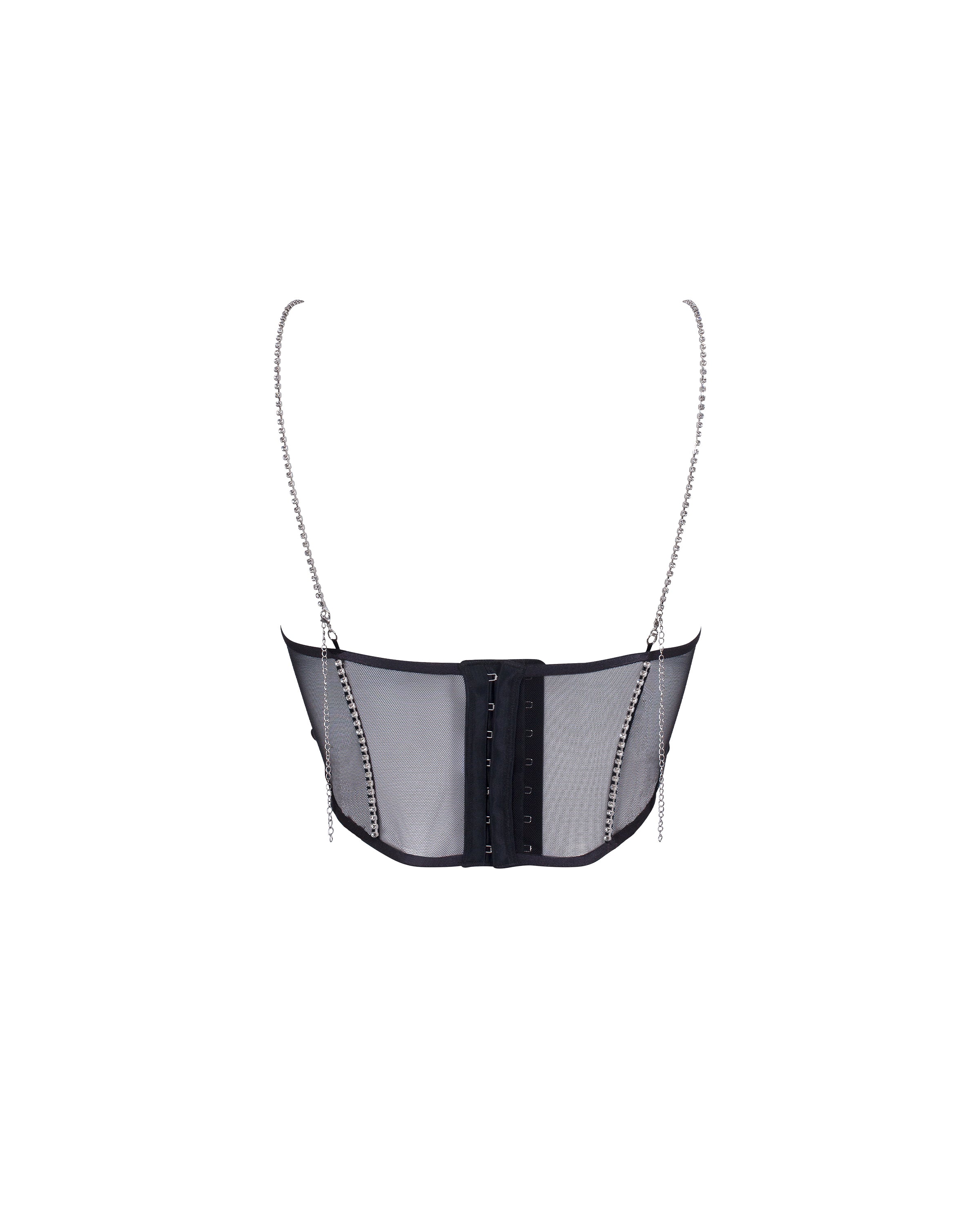 Zenn Open Bustier Black/Silver