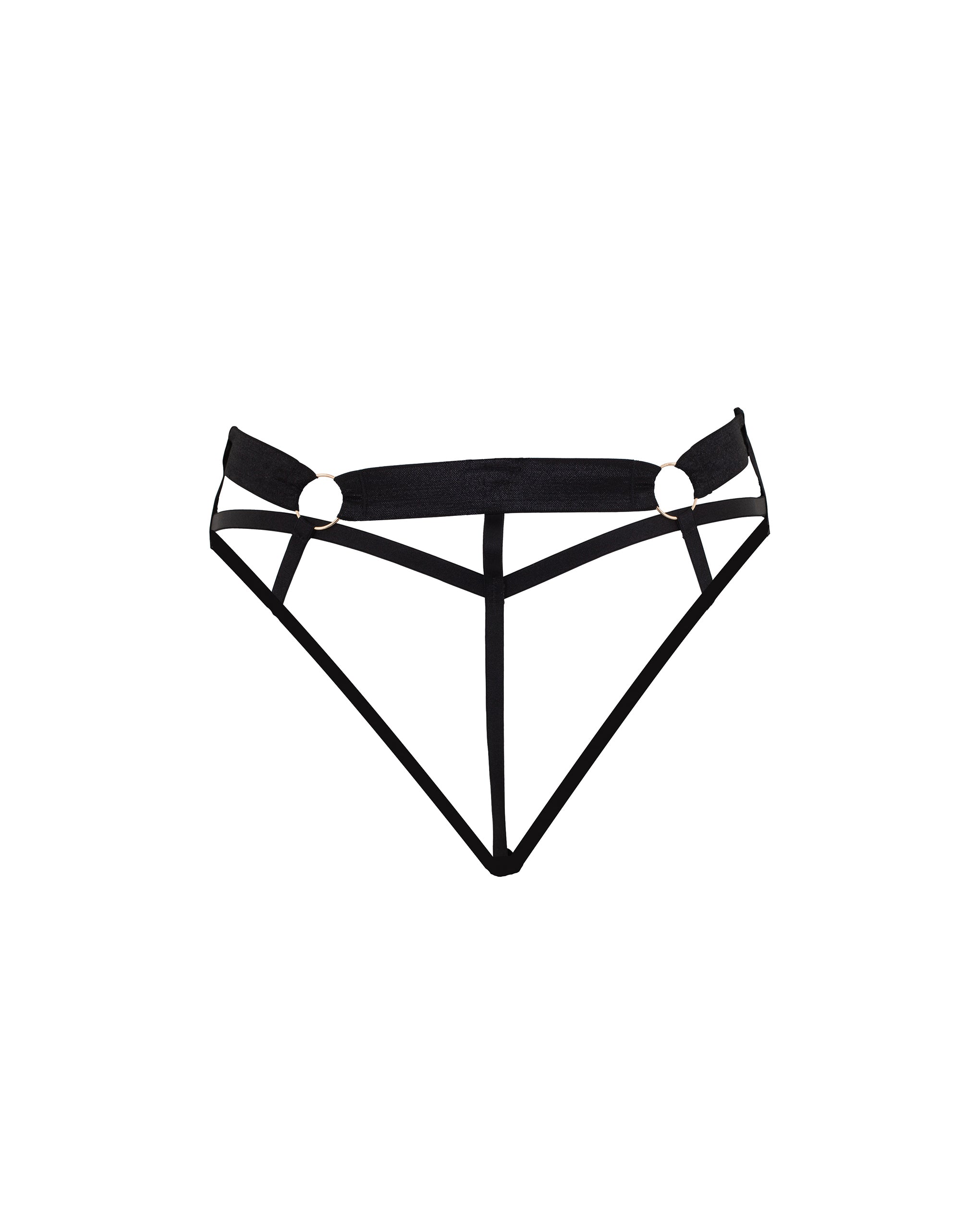 Zuri High-waist Open-back Brief Black