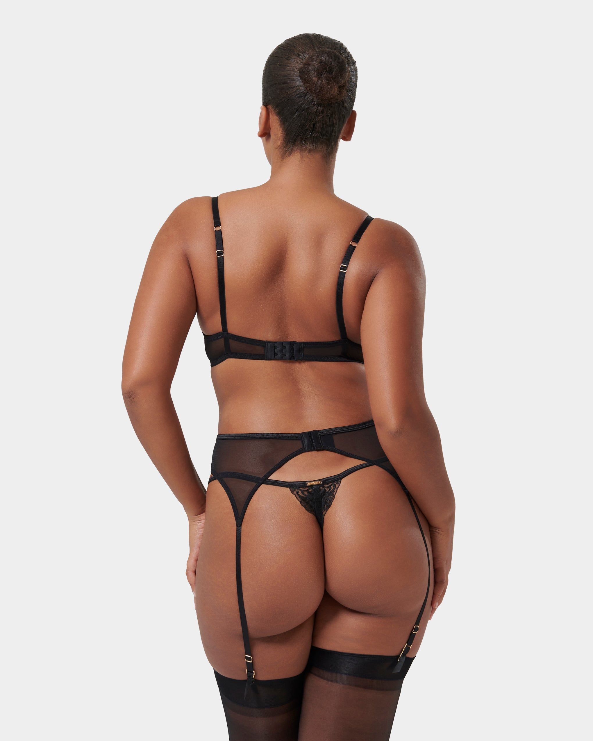 Marseille Black Lace Suspender Belt
