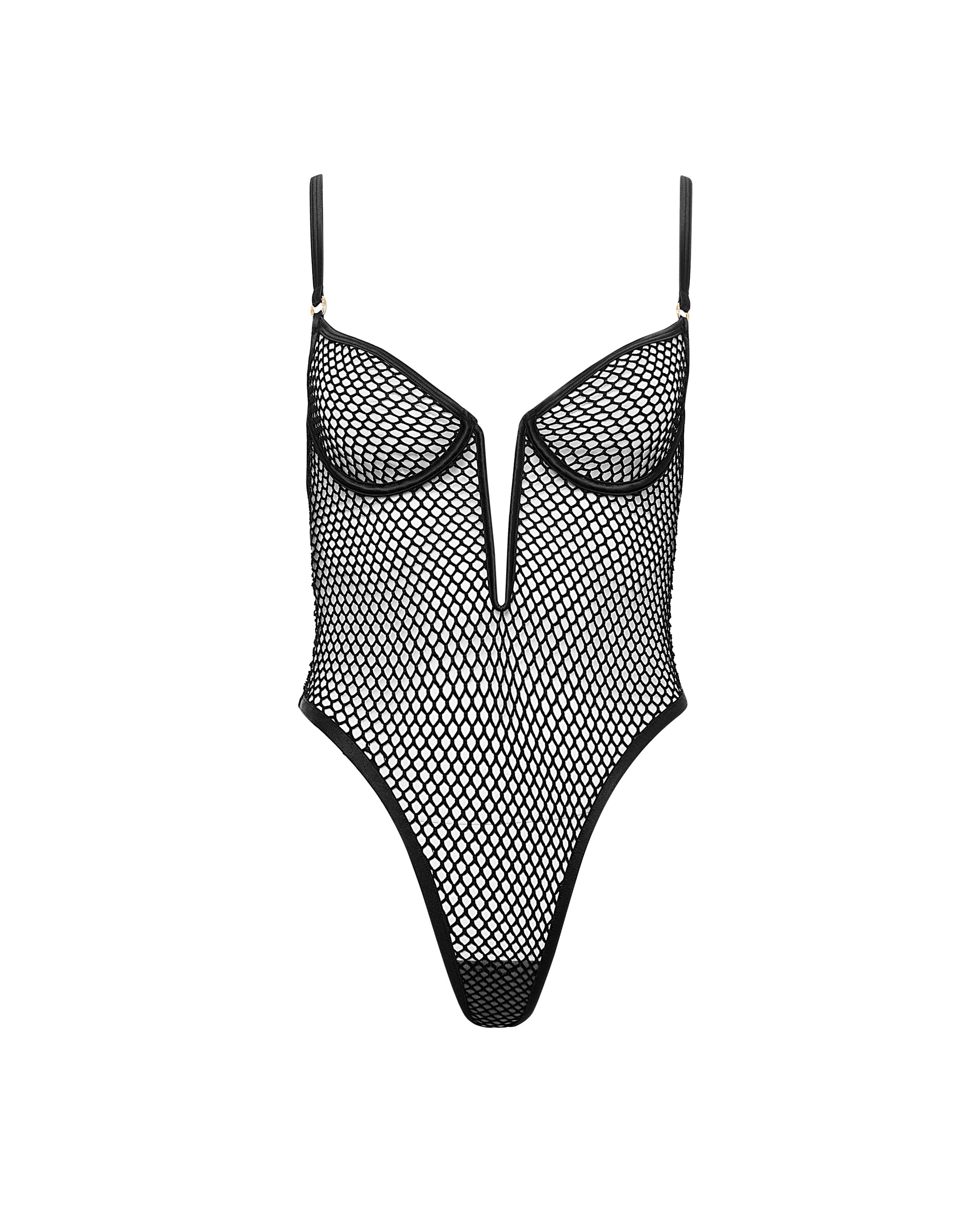 Mina Fishnet Bodysuit Black