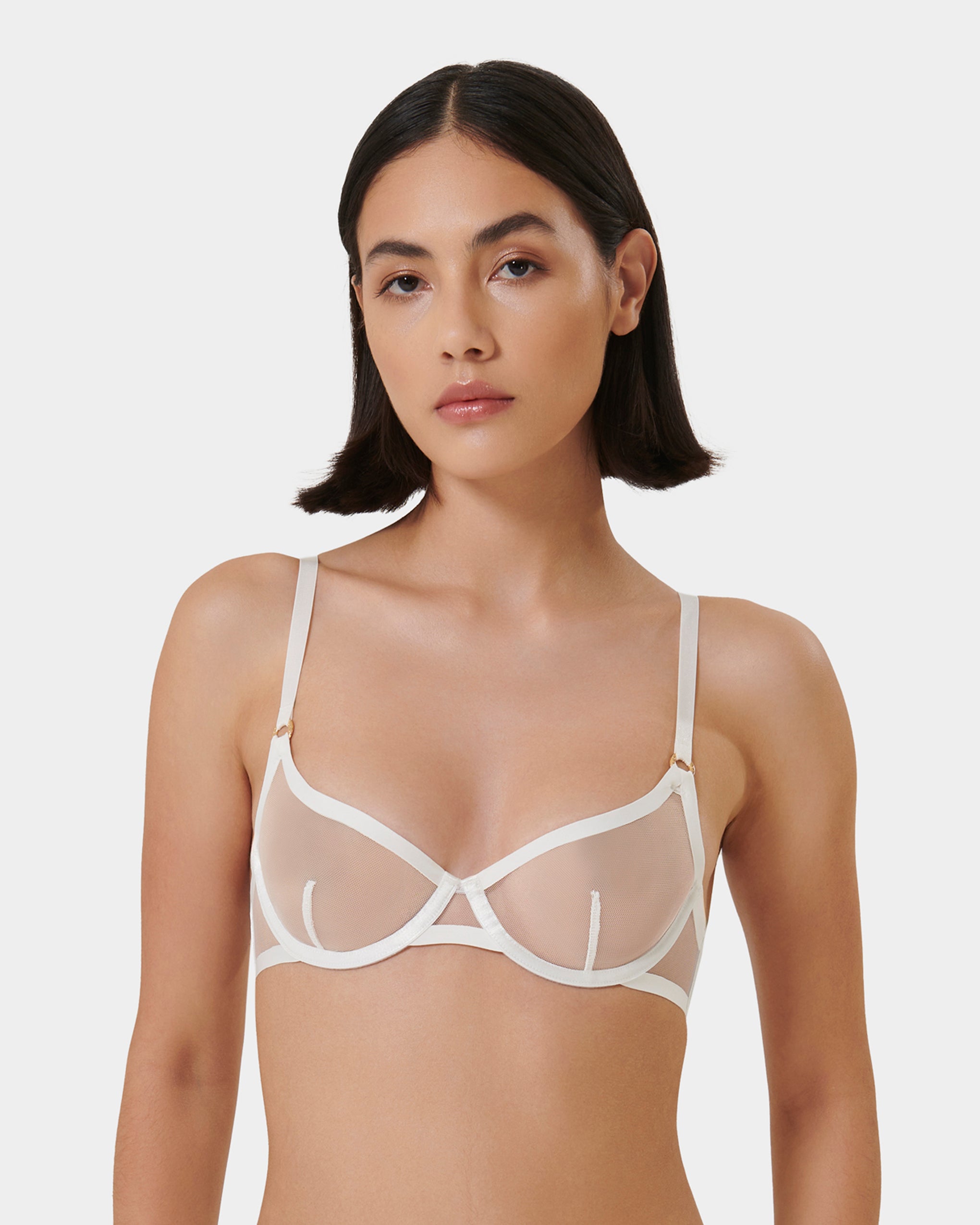 Naomi Mesh Bra White