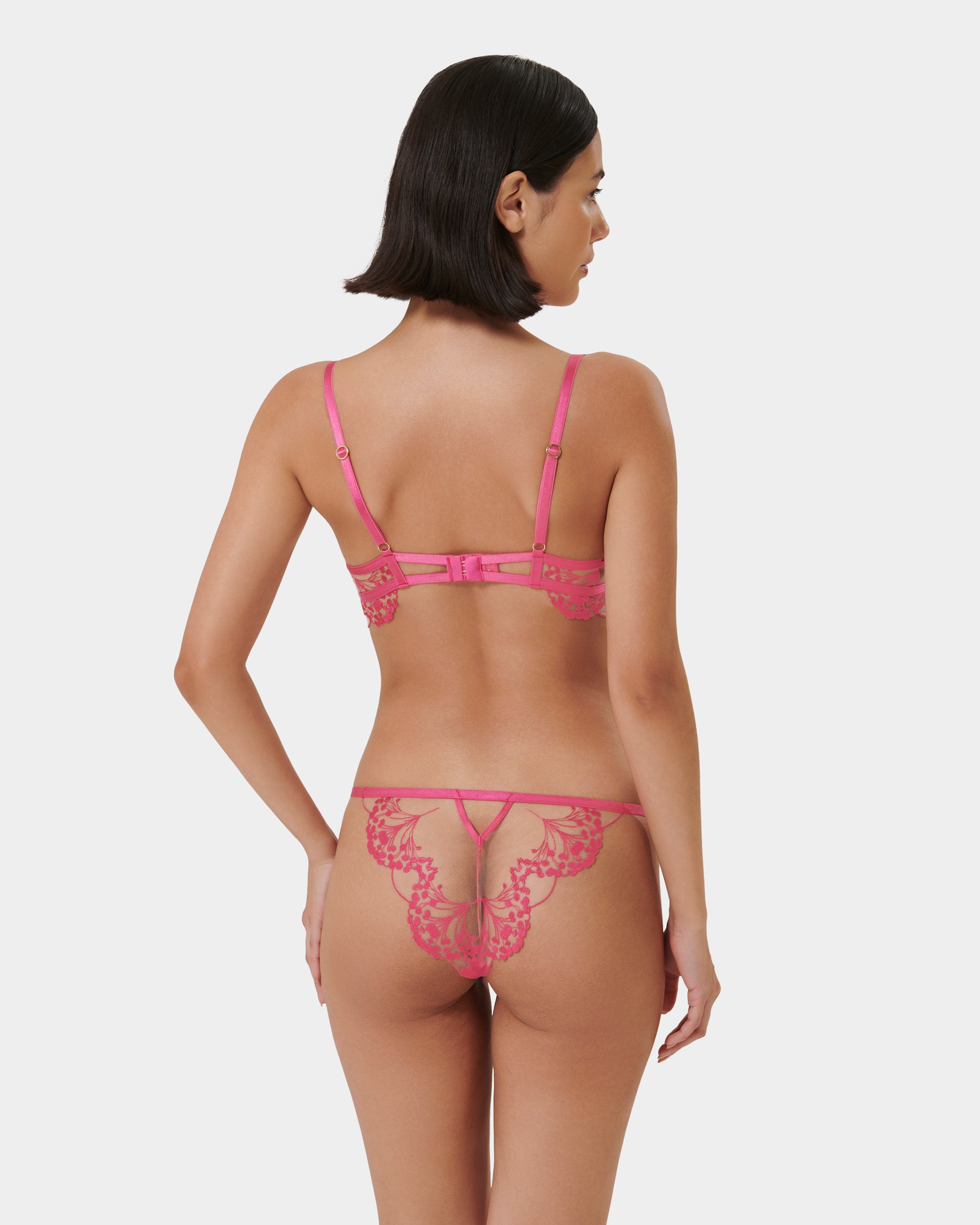 Set: Marisa Fuchsia Pink/Sheer